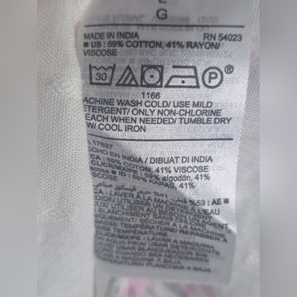 Old Navy Oversized Floral Flowers Ivory Long Sleeve Button-Down Shirt Sz LG #New - Picture 5 of 7